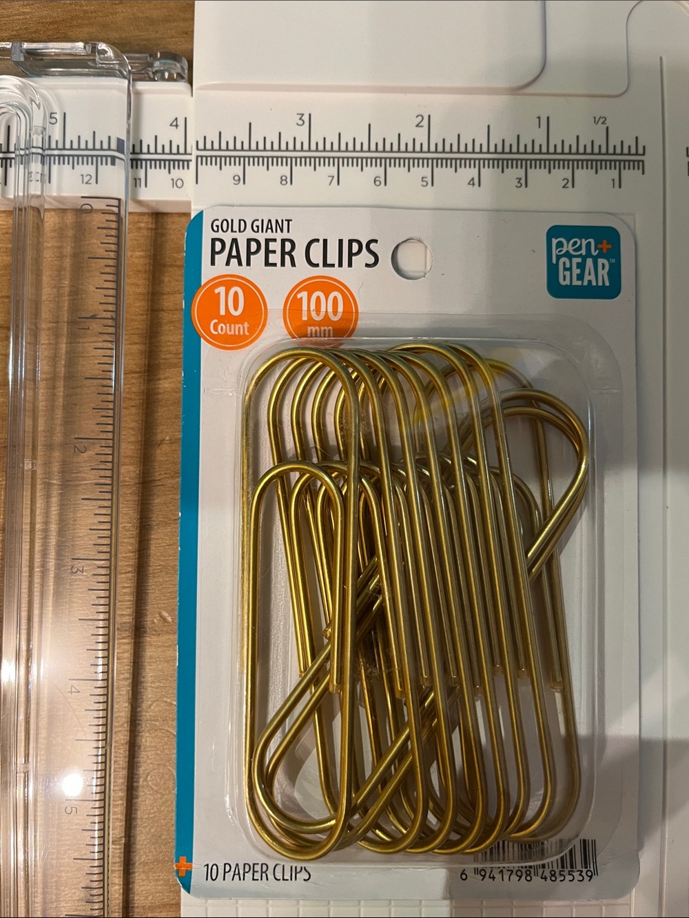 Gold Giant Paper Clips — 10 Count